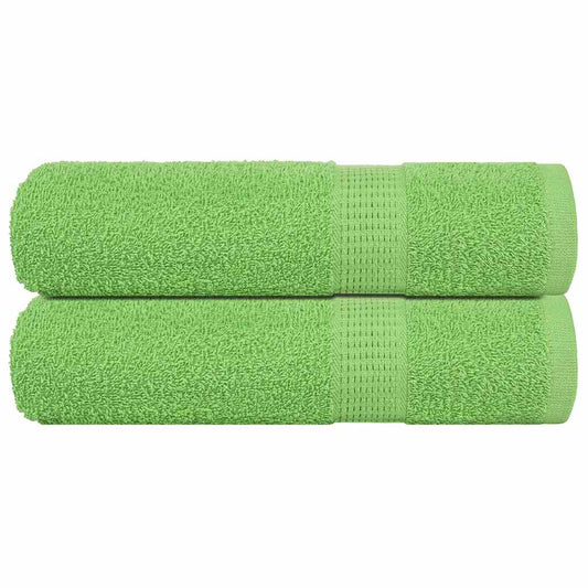 Asciugamani da Bagno 2 pz Verde Mela 100x150 cm 360 g/m² Cotone