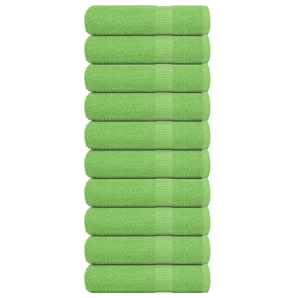 Asciugamani da Bagno 10 pz Verde Mela 100x150cm 360 g/m² Cotone