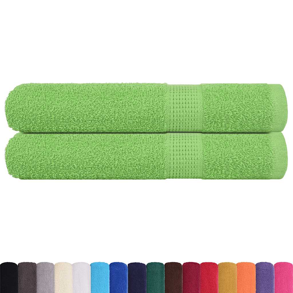 Asciugamani per Sauna 2 pz Verde Mela 80x200 cm 360 g/m² Cotone