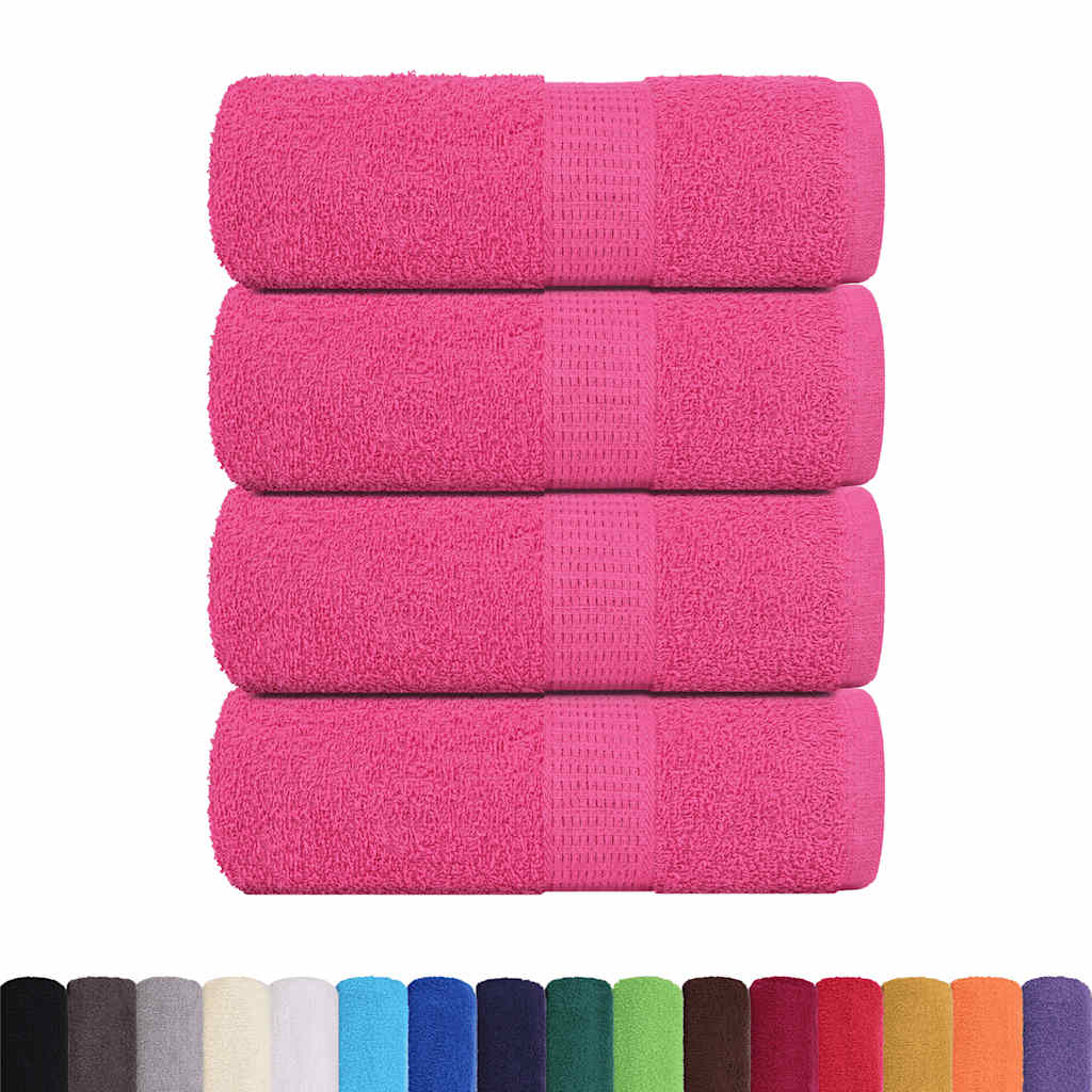 Asciugamani Ospiti 4 pz Rosa 30x50 cm 360 g/m² 100% Cotone