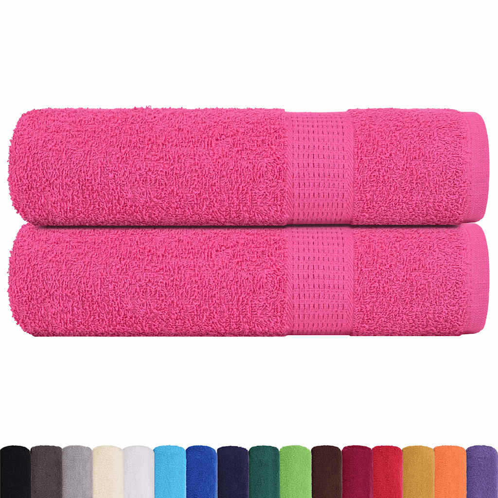 Asciugamani 2 pz Rosa 50x100 cm 360 g/m² 100% Cotone