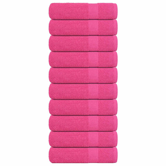 Asciugamani 10 pz Rosa 50x100 cm 360 g/m² 100% Cotone