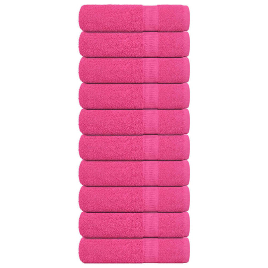 Asciugamani da Bagno 10 pz Rosa 100x150 cm 360 g/m² 100% Cotone