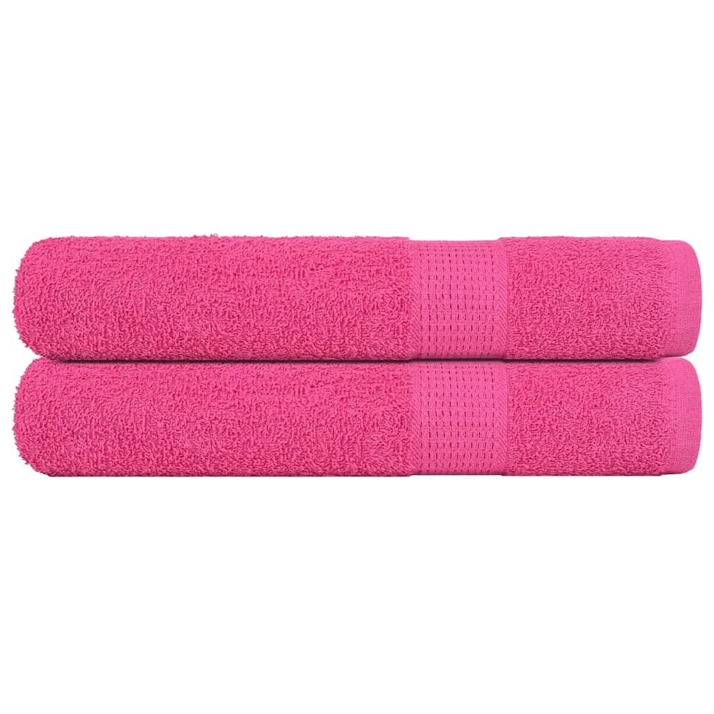 Asciugamani per Sauna 2 pz Rosa 80x200 cm 360 g/m² 100% Cotone