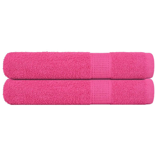 Asciugamani per Sauna 2 pz Rosa 80x200 cm 360 g/m² 100% Cotone