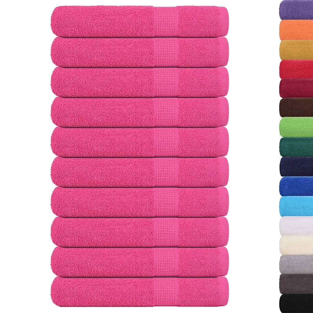 Asciugamani 10 pz Rosa 100x200 cm 360 g/m² 100% Cotone