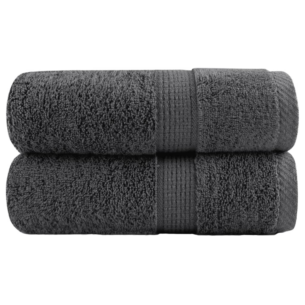 Asciugamani Premium SOLUND 2 pz Antracite 30x30 cm 600 g/m²