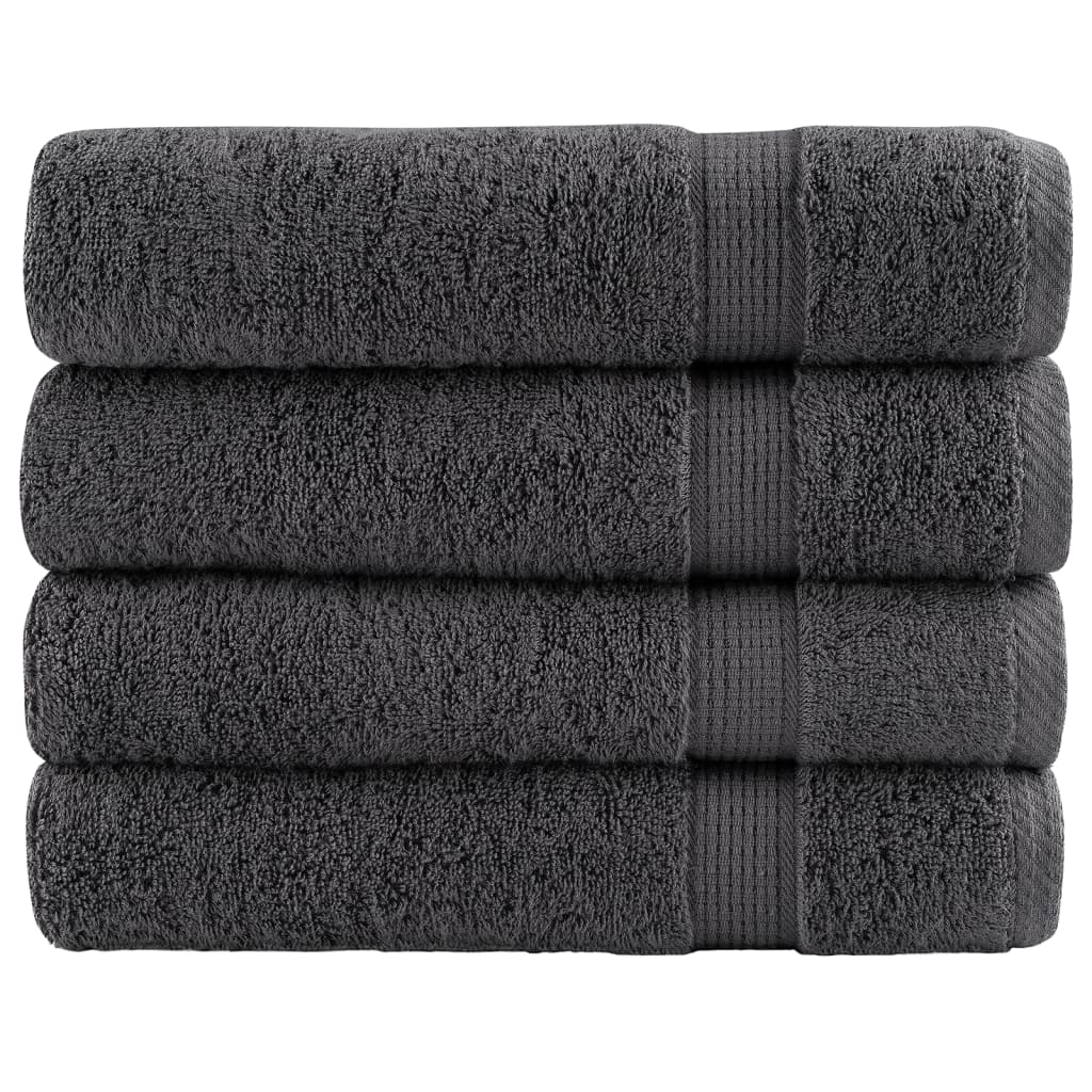 Asciugamani da doccia premium SOLUND 4 pz Antracite 70x140 cm | homemem39