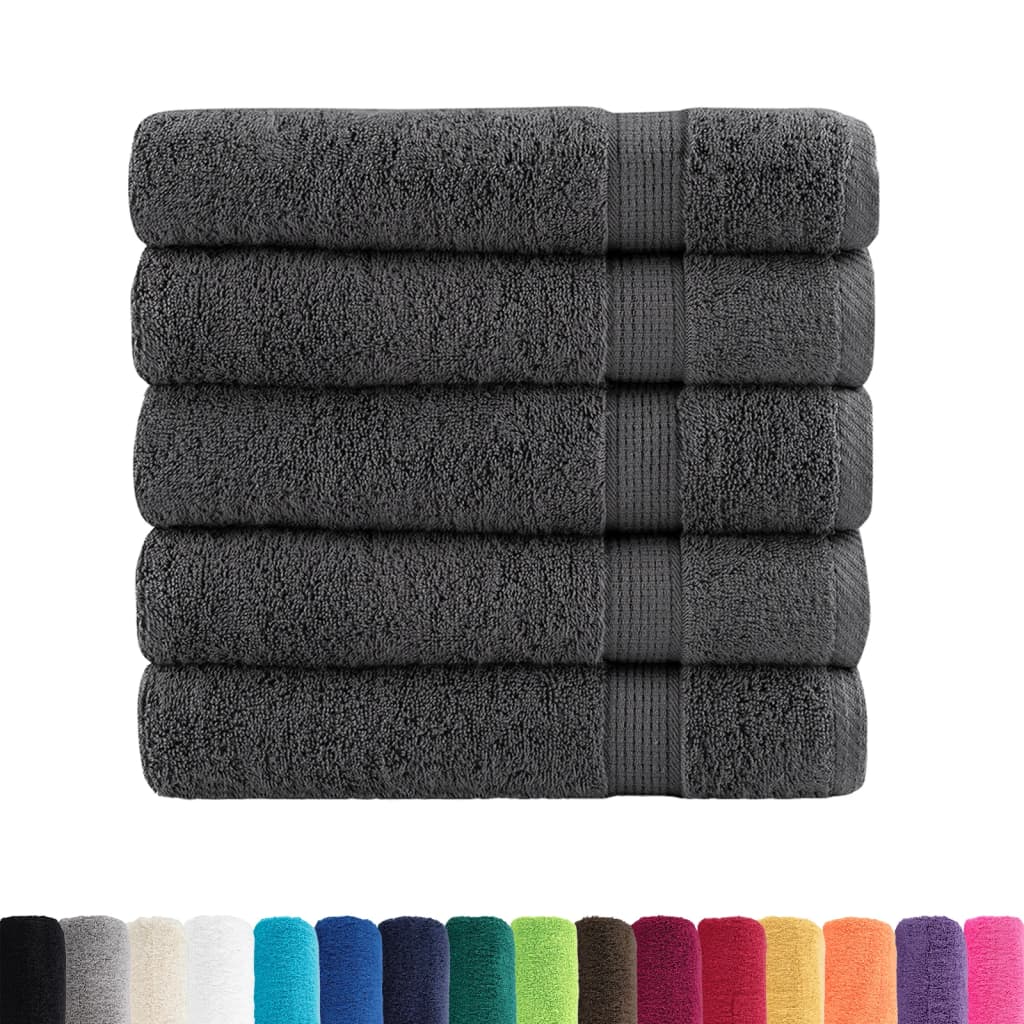 Asciugamani da doccia premium SOLUND 25 pz Antracite 70x140 cm