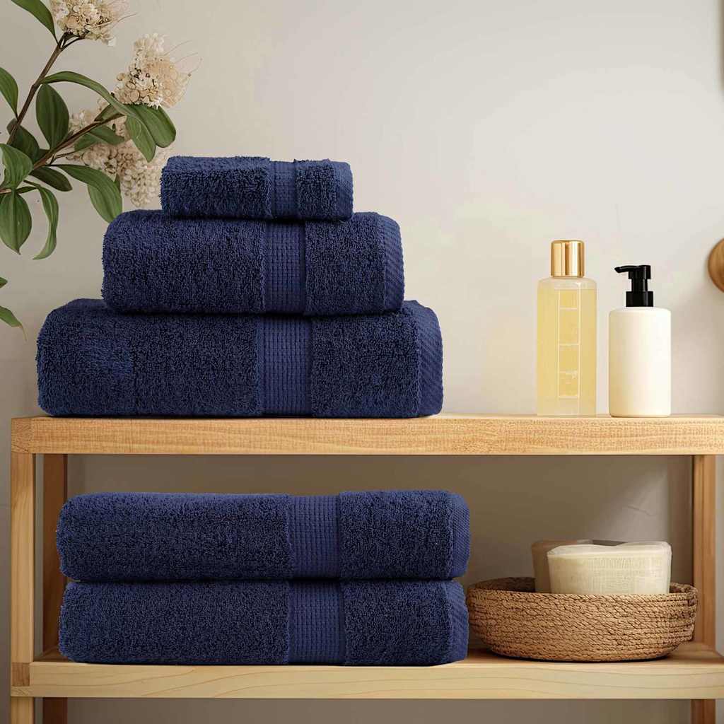 Asciugamano per Ospiti SOLUND 4 pz Blu navy 15 x 21 cm 550 gsm | homemem39