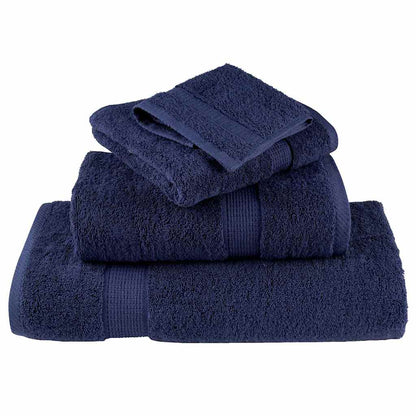 Asciugamano per Ospiti SOLUND 4 pz Blu navy 15 x 21 cm 550 gsm | homemem39