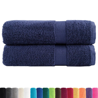Asciugamani per Sauna SOLUND 2pz Blu Navy 50x100 cm 600gsm - homemem39