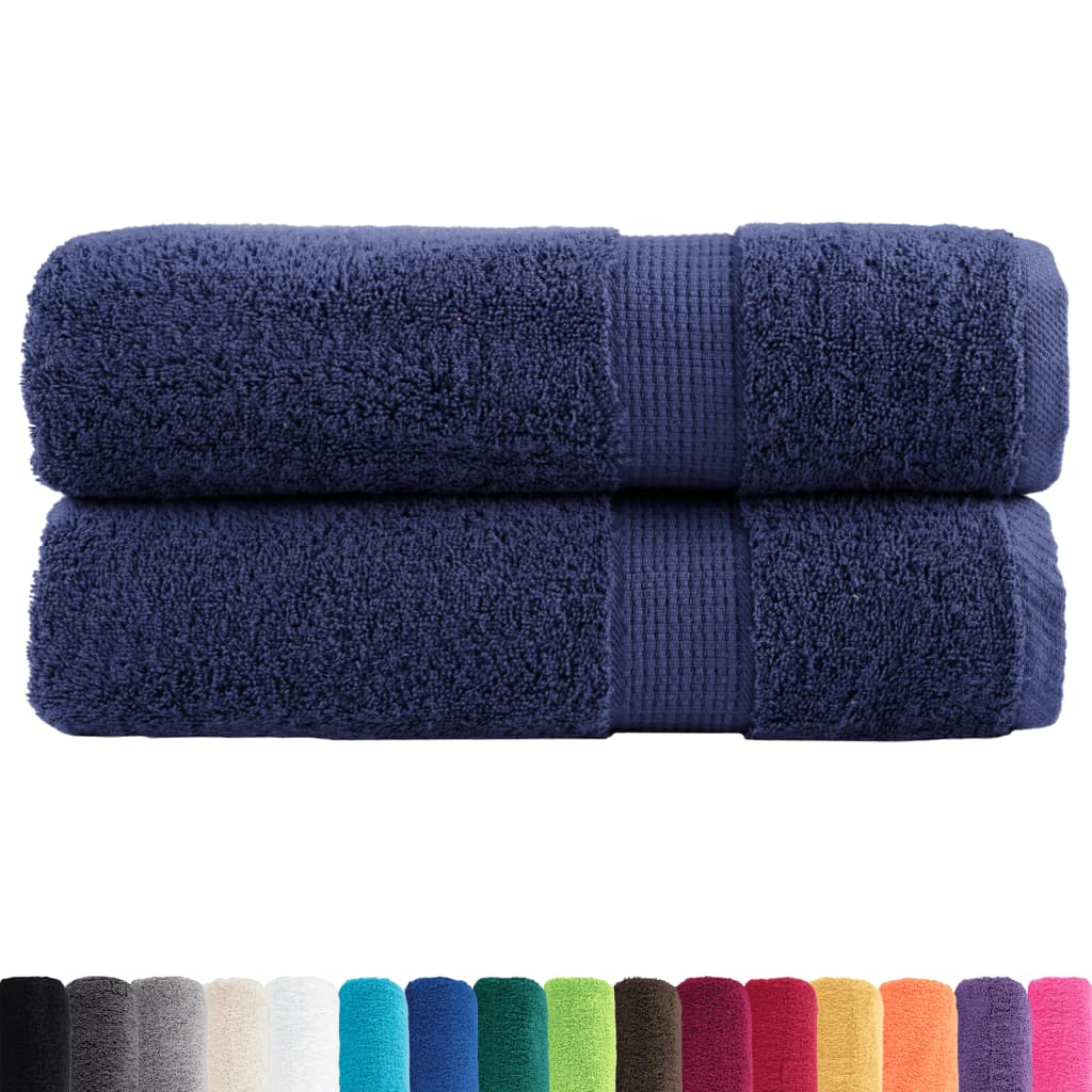 Asciugamani da Bagno SOLUND 2 pz Blu Navy 100x150cm 600gsm