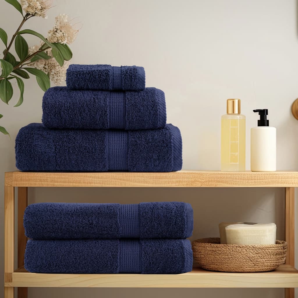 Asciugamani da Bagno SOLUND 2 pz Blu Navy 100x150cm 600gsm