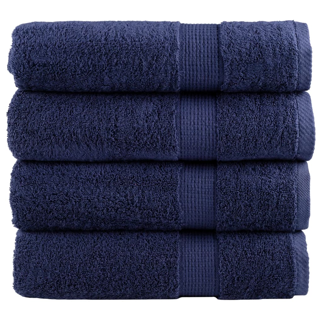 Asciugamani da Bagno SOLUND 4 pz Blu Navy 100x150cm 600gsm