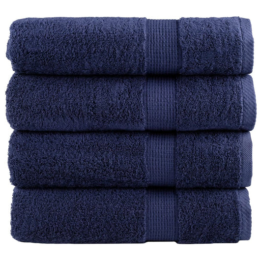 Asciugamani da Bagno SOLUND 4 pz Blu Navy 100x150cm 600gsm