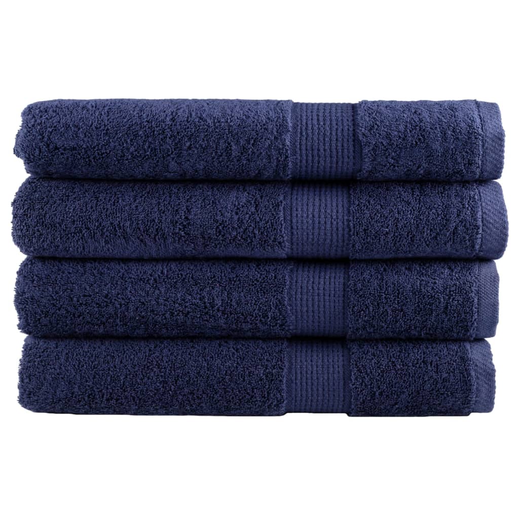 Asciugamani per Sauna SOLUND 4 pz Blu Navy 80x200cm 600gsm