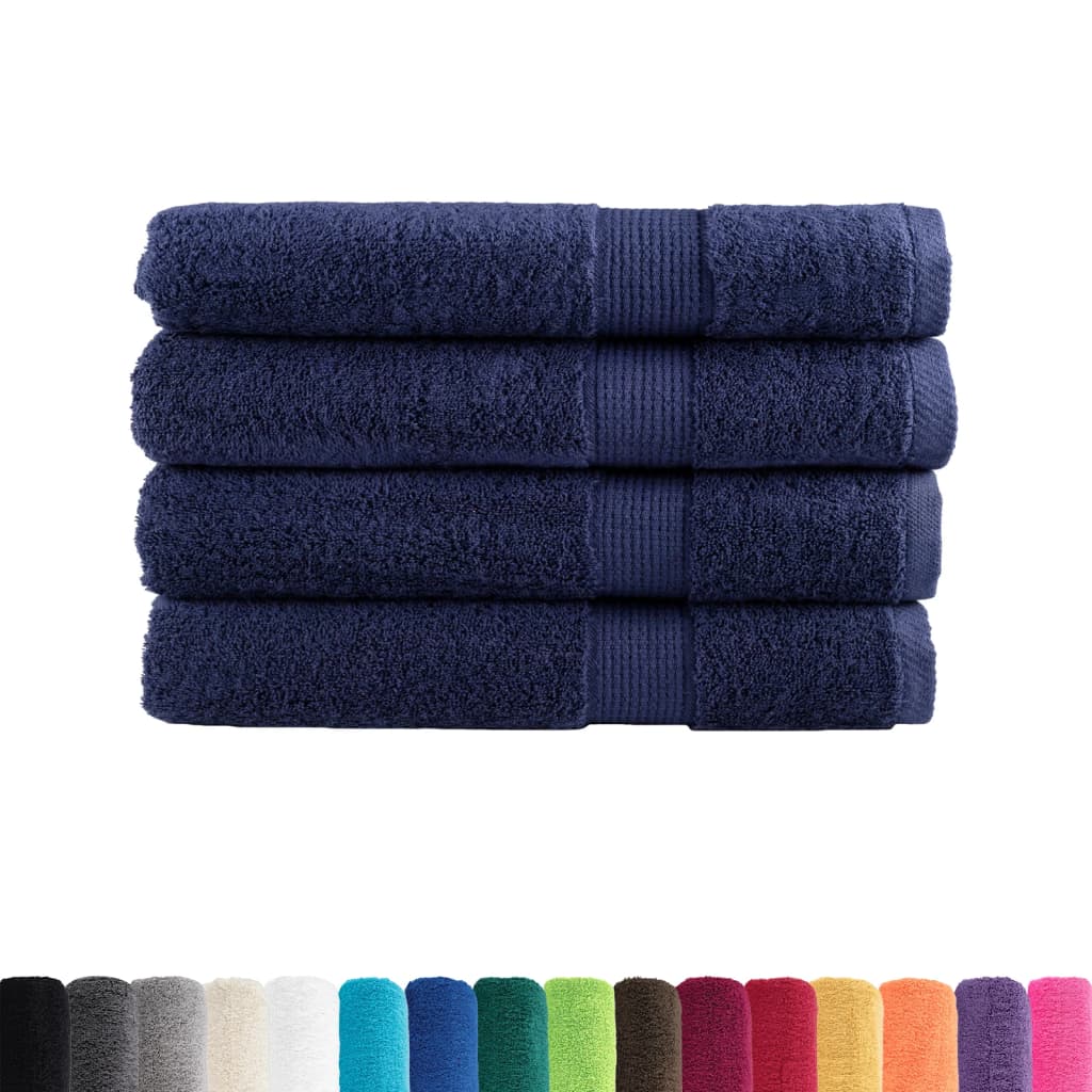 Asciugamani per Sauna SOLUND 4 pz Blu Navy 80x200cm 600gsm