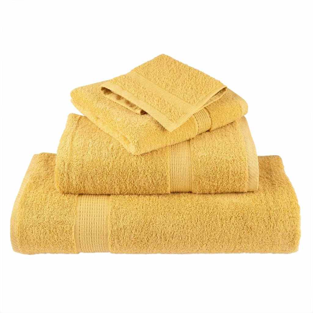 Asciugamano per Ospiti SOLUND 2 pz Oro 15 x 21 cm 550 gsm | homemem39
