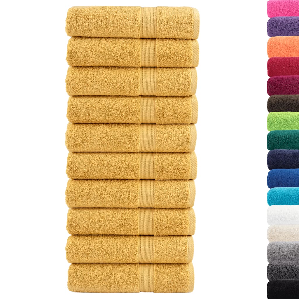 Asciugamani da bagno Premium SOLUND 10 pz Oro 100x150cm 600g/m²