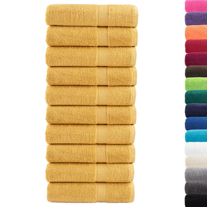 Asciugamani da bagno Premium SOLUND 10 pz Oro 100x150cm 600g/m²