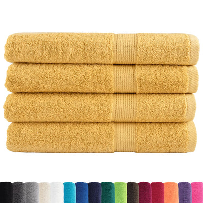 Asciugamani da sauna premium SOLUND 4 pz Oro 80x200 cm 600 g/m²