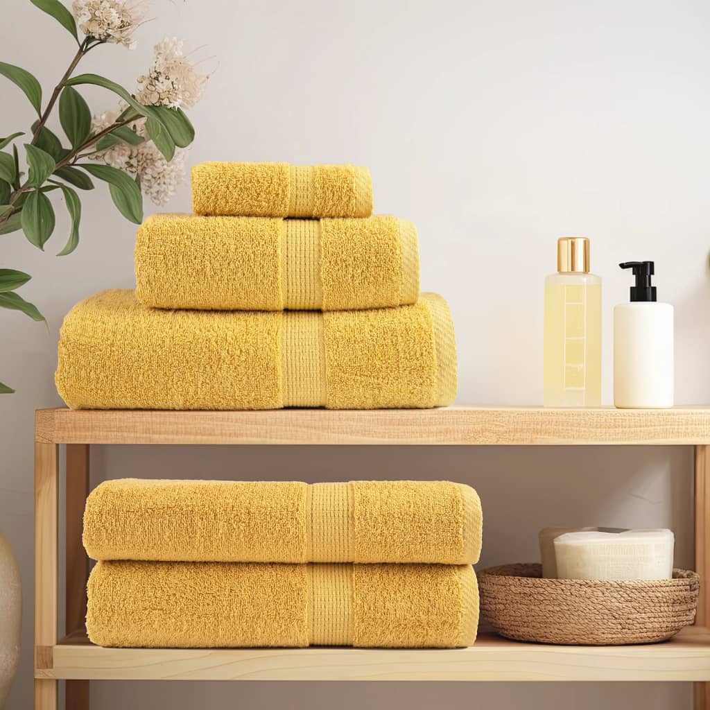 Asciugamani da sauna premium SOLUND 4 pz Oro 80x200 cm 600 g/m²