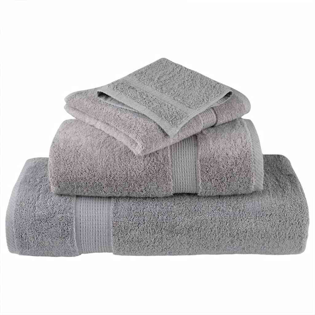 Panni per il viso 4 pcs Grigio Cotone - homemem39