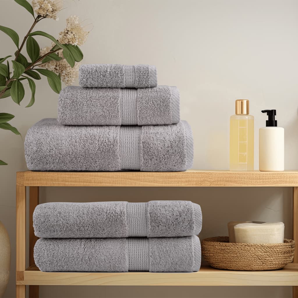 Asciugamani Premium SOLUND 2 pz Grigio 50x100 cm 600 g/m² | homemem39