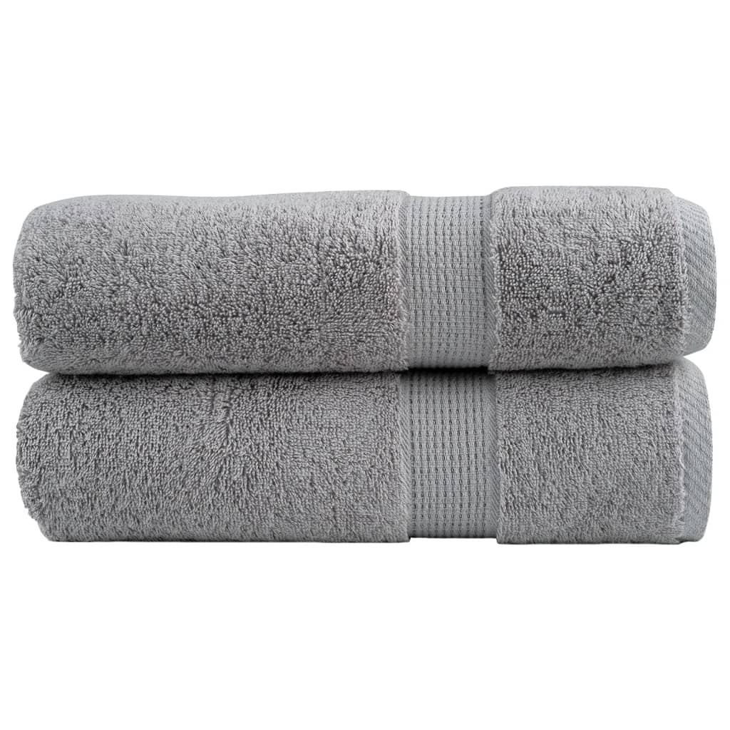 Asciugamani da bagno Premium SOLUND 2 pz Grigio 100x150 cm | homemem39
