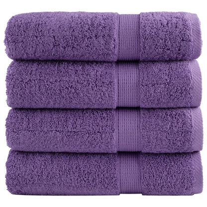 Asciugamani da Doccia SOLUND 4 pz Viola 70x140 cm 600 g/m² | homemem39