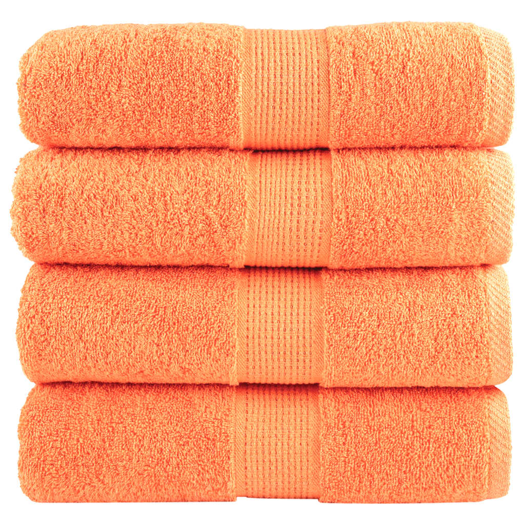 Asciugamani Premium SOLUND 4 pz Arancione 30x30 cm 600 g/m²