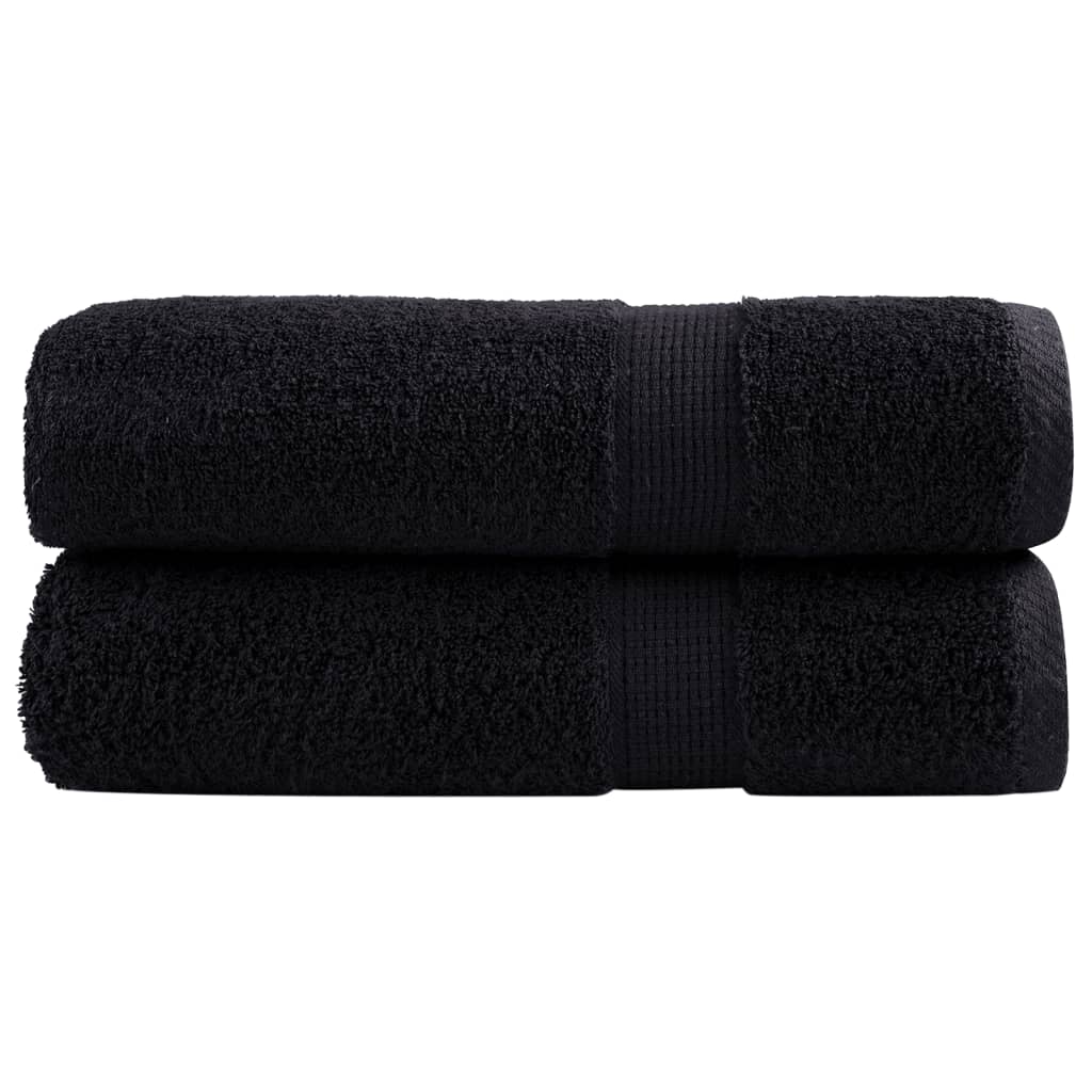 Asciugamani da bagno Premium SOLUND 2 pz Nero 100x150cm 600g/m² | homemem39