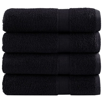 Asciugamani da bagno Premium SOLUND 4 pz Nero 100x150cm 600g/m²