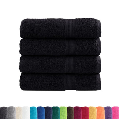 Asciugamani da bagno Premium SOLUND 4 pz Nero 100x150cm 600g/m²