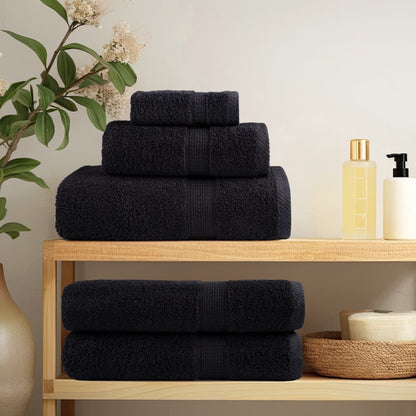 Asciugamani da bagno Premium SOLUND 4 pz Nero 100x150cm 600g/m²