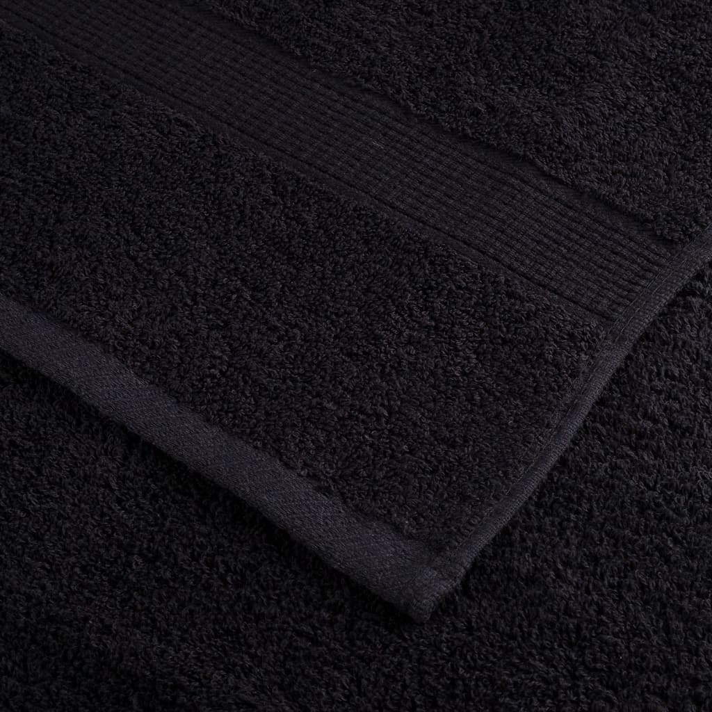 Asciugamani per Sauna SOLUND 4 pz Neri 80x200 cm 600 g/m²