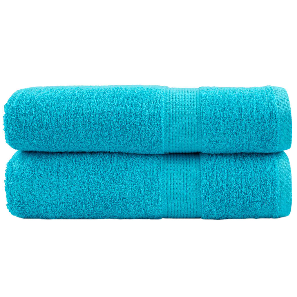 Asciugamani Bagno SOLUND 2 pz Turchesi 50x100 cm 600 g/m² | homemem39
