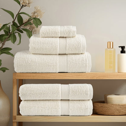 Asciugamani da Doccia SOLUND 2 pz Crema 70x140 cm 600 g/m²