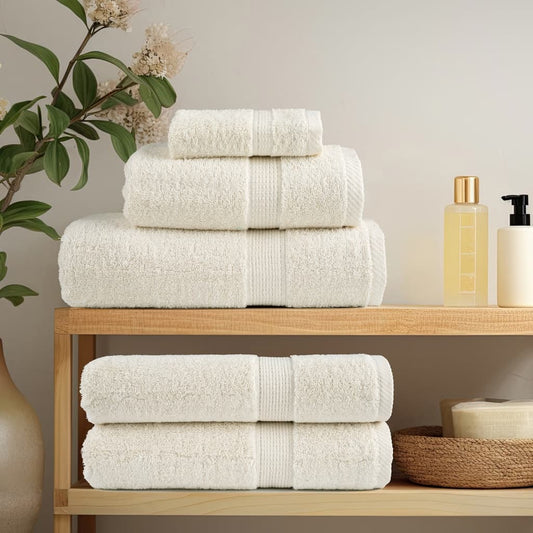 Asciugamani da bagno Premium SOLUND 4pz Crema 100x150cm 600g/m²