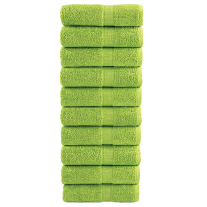 Asciugamani Premium SOLUND 10 pz Verde Mela 30x30 cm 600 g/m²
