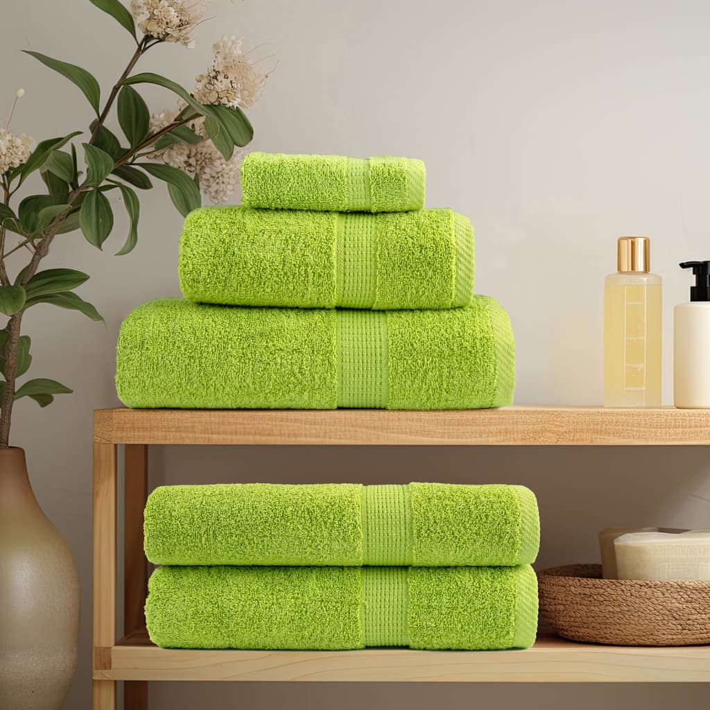 Asciugamani da bagno Premium SOLUND 10 pz Verde mela 100x150 cm