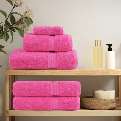 Asciugamani da bagno Premium SOLUND 4 pz Rosa 100x150 cm 600 g/m²