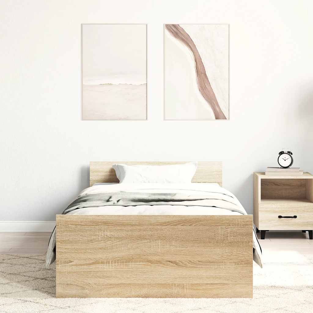 Giroletto senza Materasso Rovere Sonoma 90x190 cm in Truciolato | homemem39