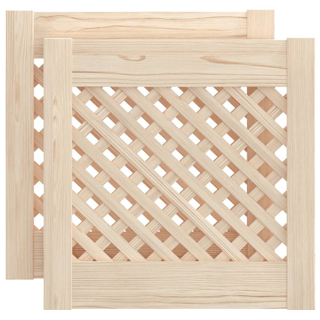 Ante con Design a Reticolo 2 pz 39,5x39,5 cm in Legno di Pino