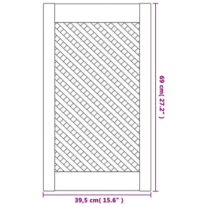 Ante con Design a Reticolo 2 pz 39,5x69 cm in Legno di Pino