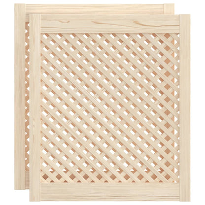 Ante con Design a Reticolo 2 pz 59,5x69 cm in Legno di Pino - homemem39