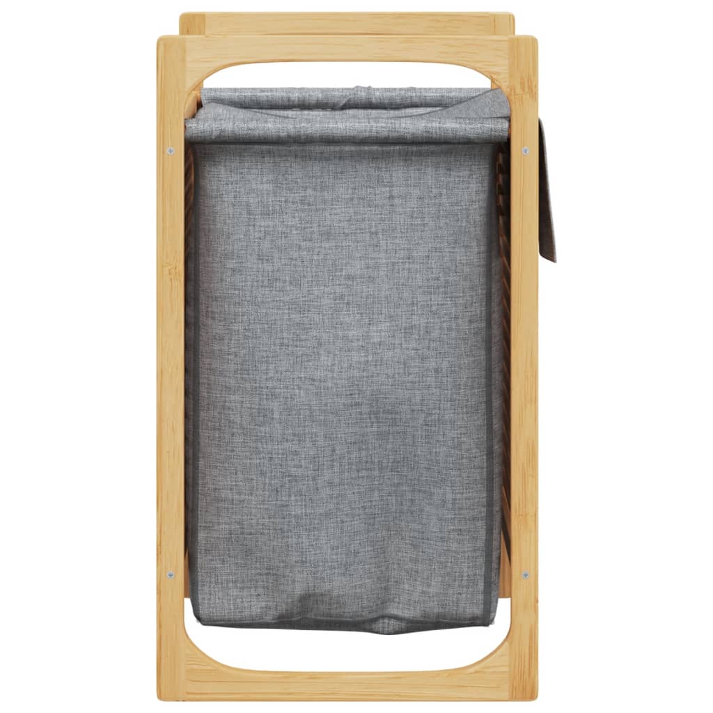 Cesto per il Bucato con Borsa Grigia 32x30x36,5 cm in Bambù
