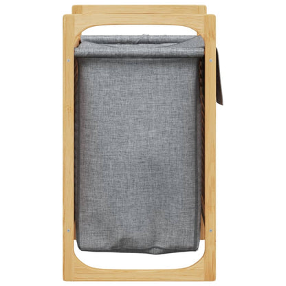 Cesto per il Bucato con Borsa Grigia 32x30x36,5 cm in Bambù