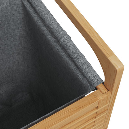 Cesto per il Bucato con Borsa Grigia 32x30x36,5 cm in Bambù | homemem39